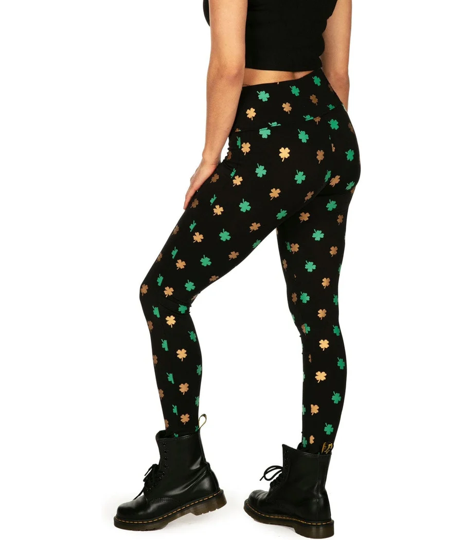 Gold Foil Clover High Waisted Leggings - Image 2