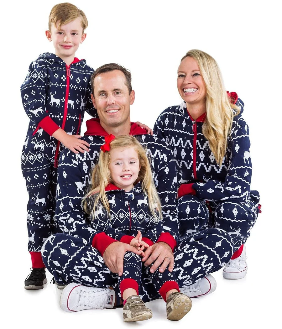 Boy's / Girl's Blue Fair Isle Reindeer Jumpsuit - Image 3