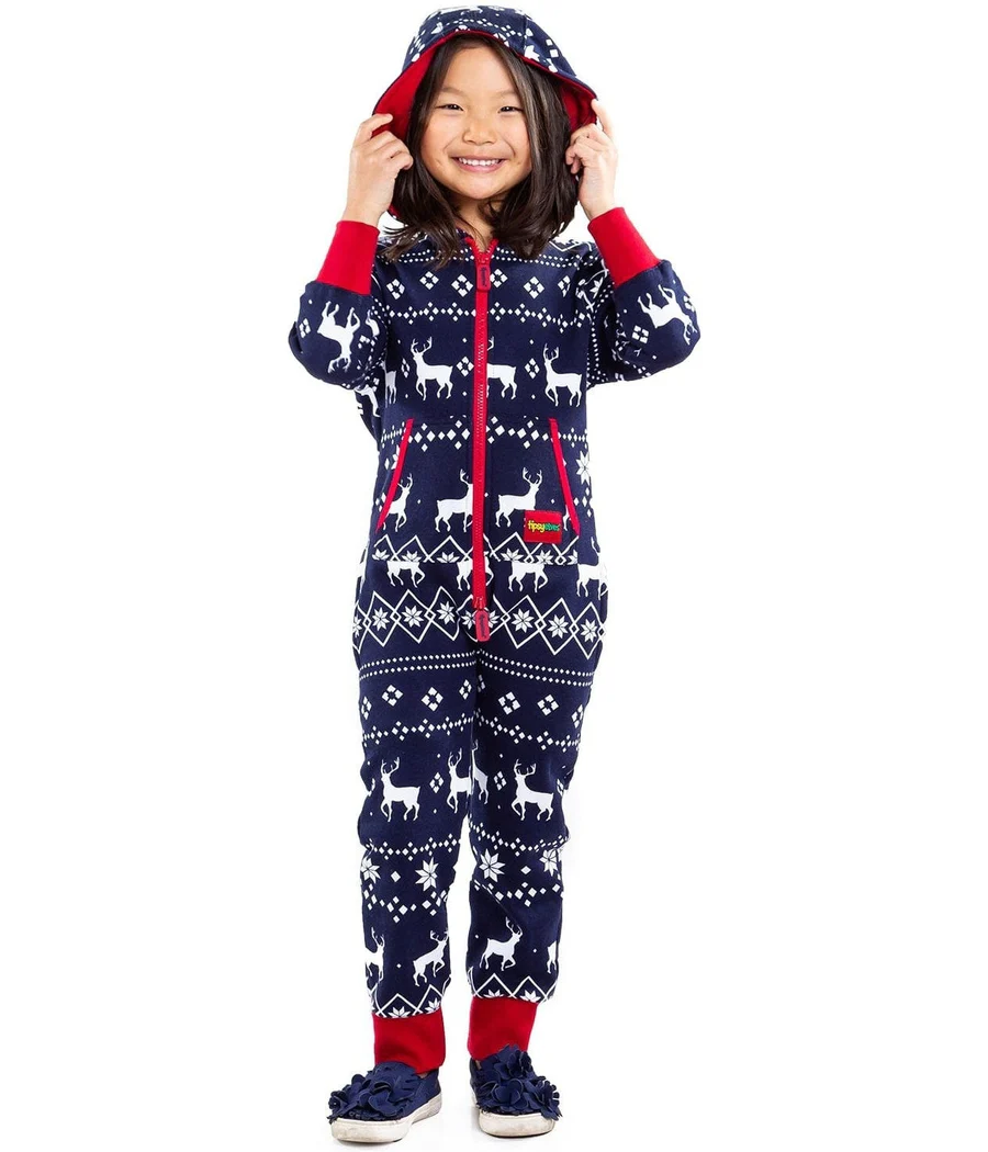 Boy's / Girl's Blue Fair Isle Reindeer Jumpsuit - Image 6