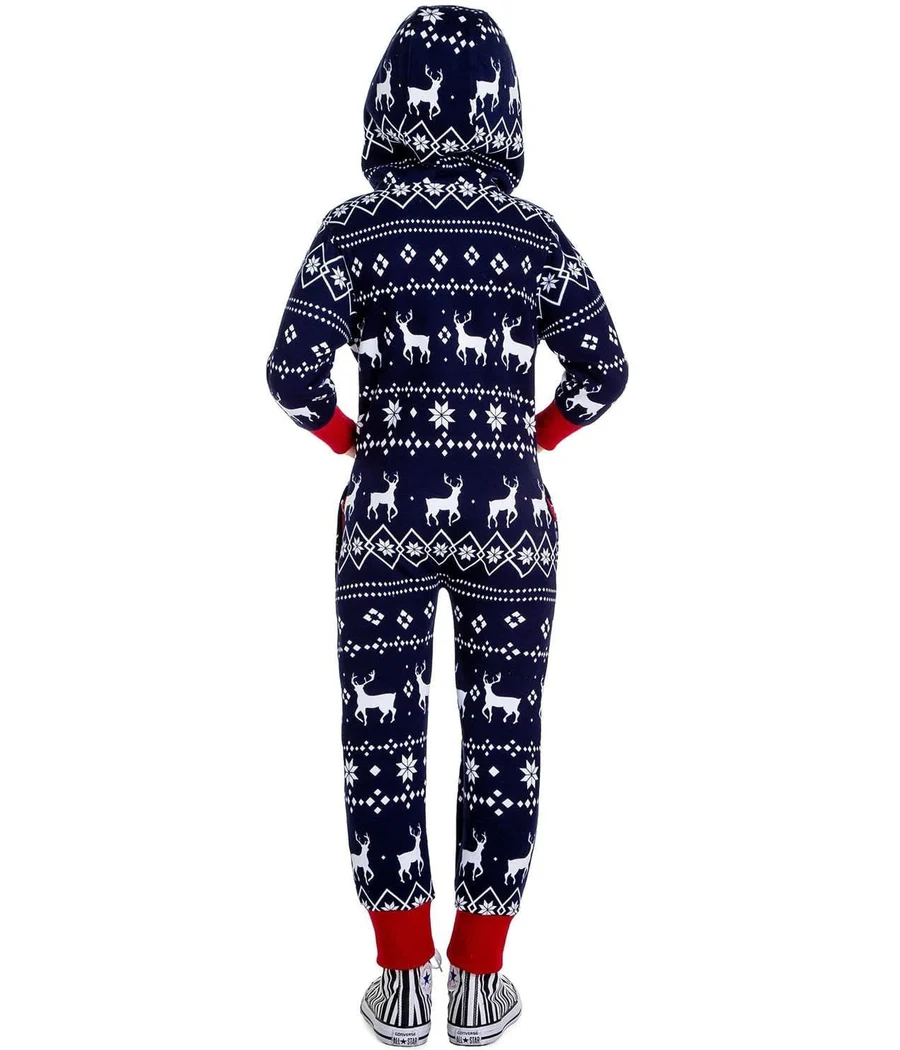 Boy's / Girl's Blue Fair Isle Reindeer Jumpsuit - Image 7
