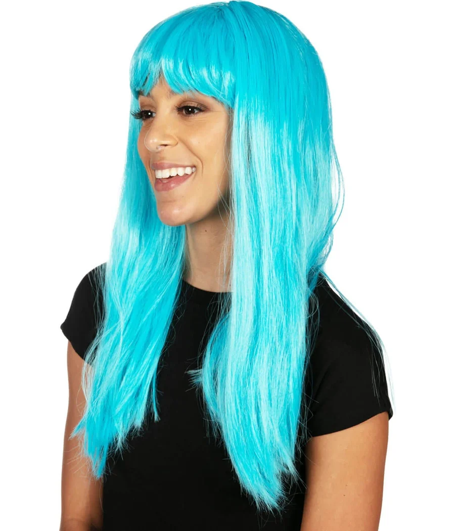 Light Blue Wig With Bangs - Image 2