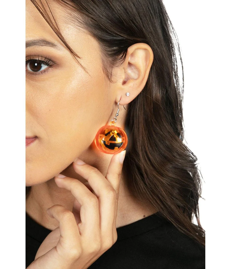 Light Up Pumpkin Earrings - Image 2
