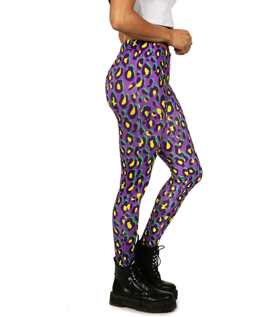 Mardi Gras Leopard Leggings - Image 3