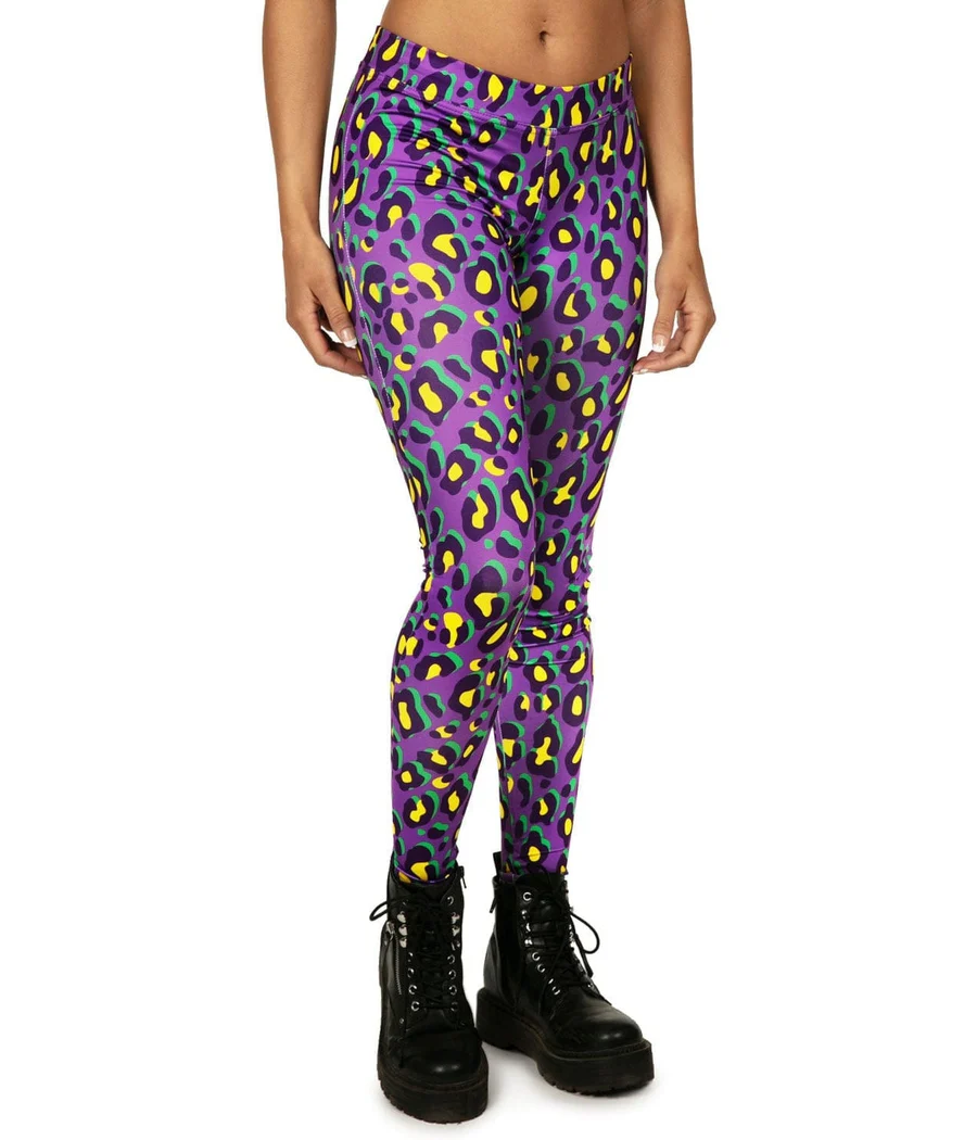 Mardi Gras Leopard Leggings - Image 4