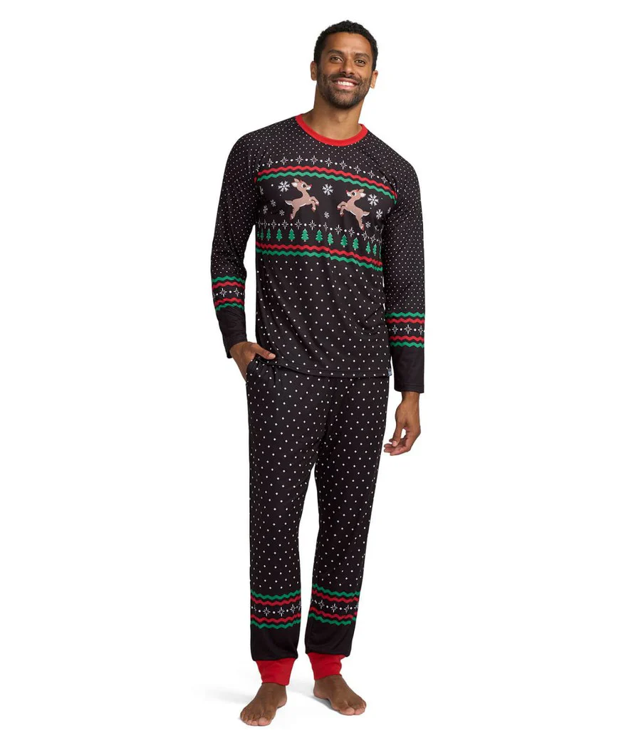 Matching Fair Isle Rudolph Crew Neck Family Pajamas - Image 3