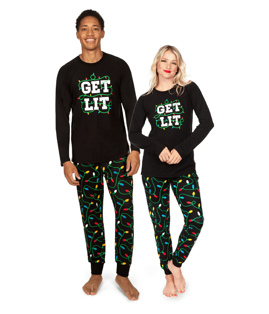 Matching Get Lit Couples Pajamas - Image 2