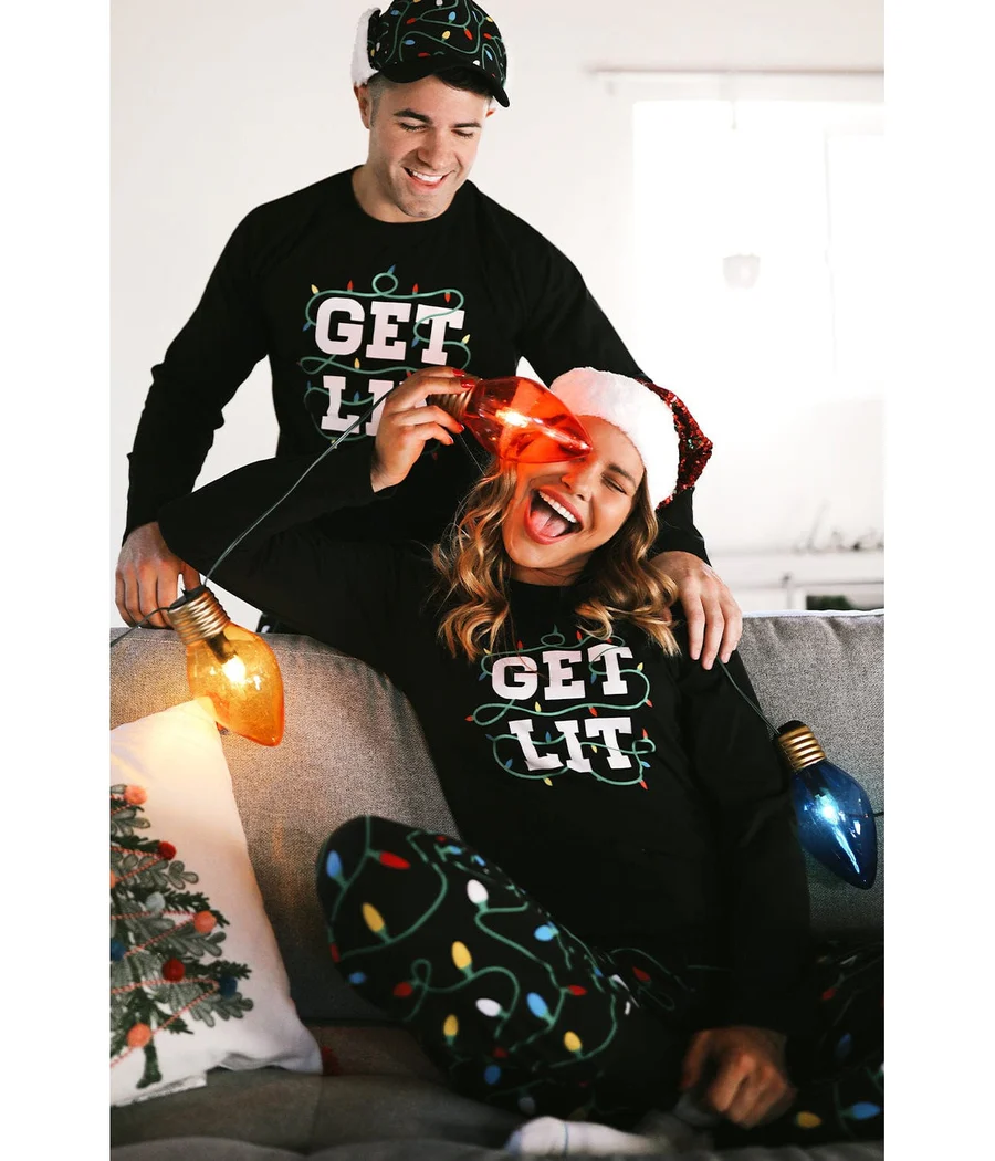 Matching Get Lit Couples Pajamas - Image 3