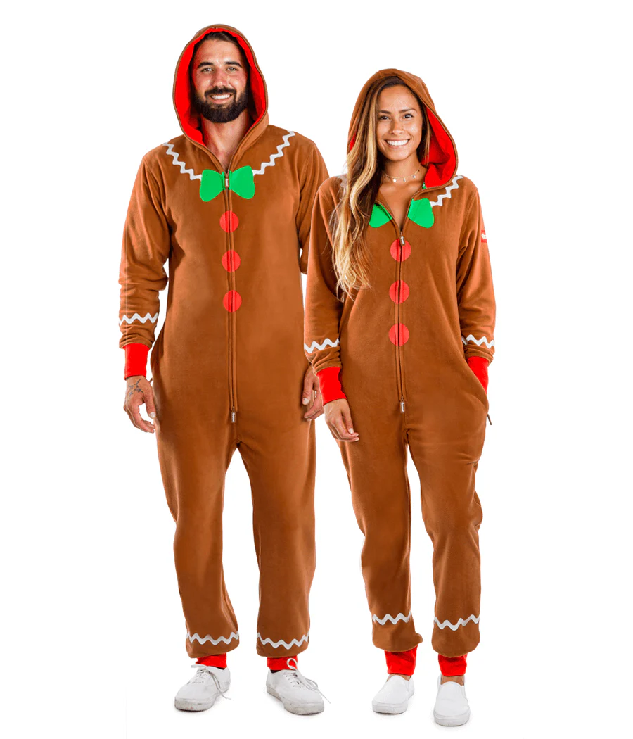 Matching Gingerbread Couples Jumpsuits