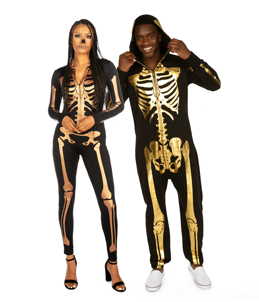 Gold Skeleton Couples Costumes - Image 11