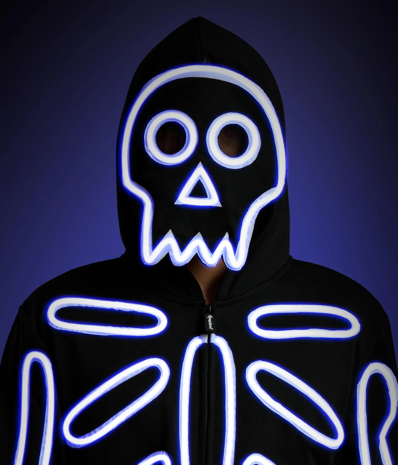 Men's Neon LED Light Up Skeleton Costume - Image 2