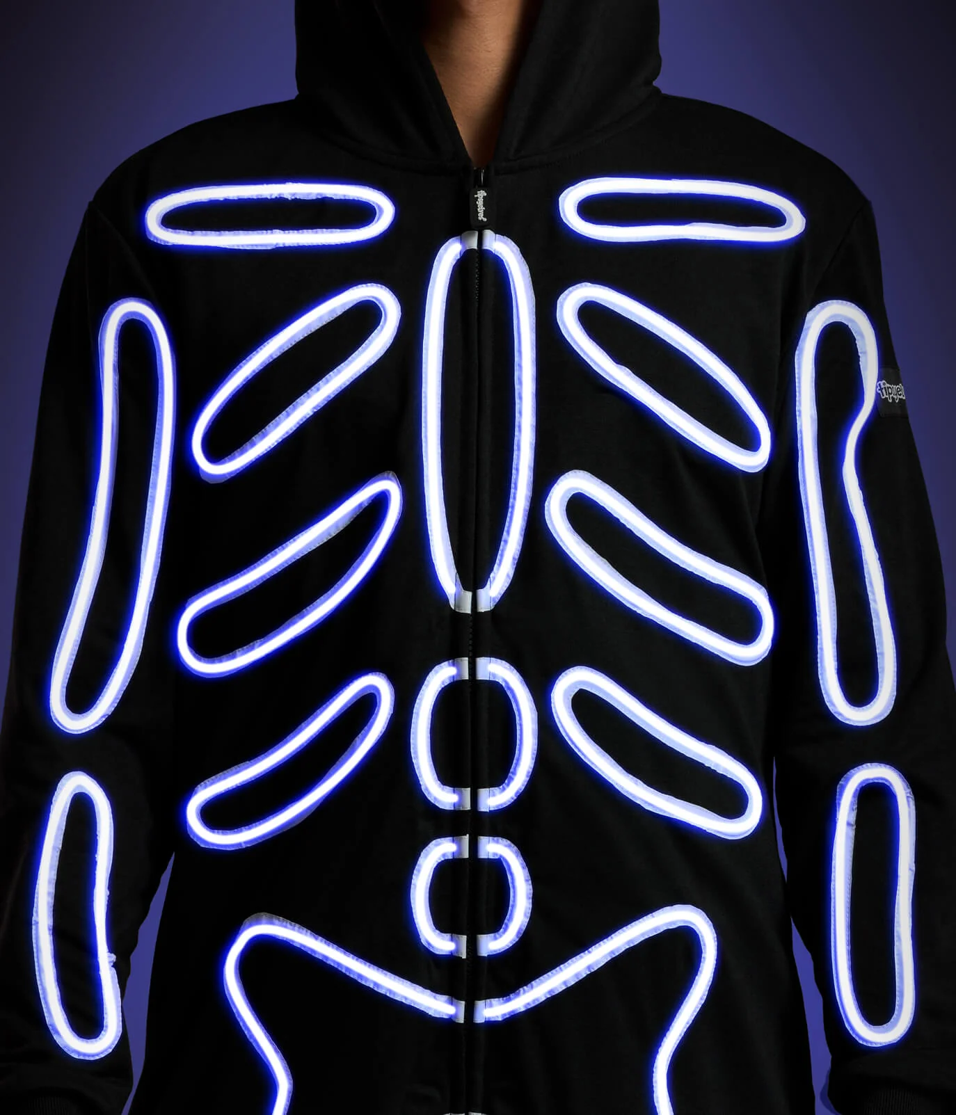 Men's Neon LED Light Up Skeleton Costume - Image 3