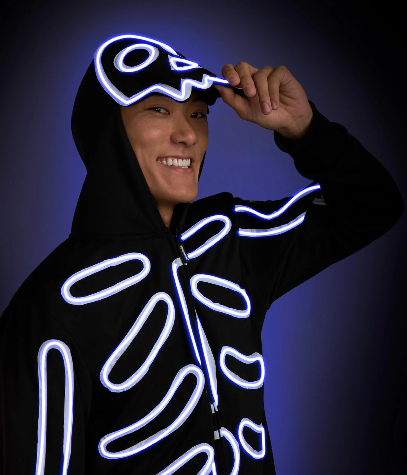 Men's Neon LED Light Up Skeleton Costume - Image 6
