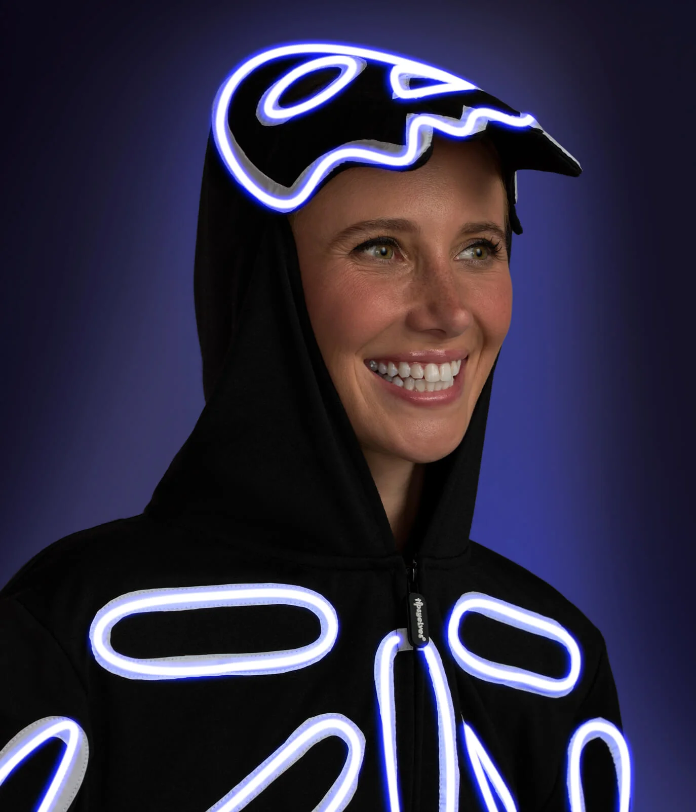 Women's Neon LED Light Up Skeleton Costume - Image 6
