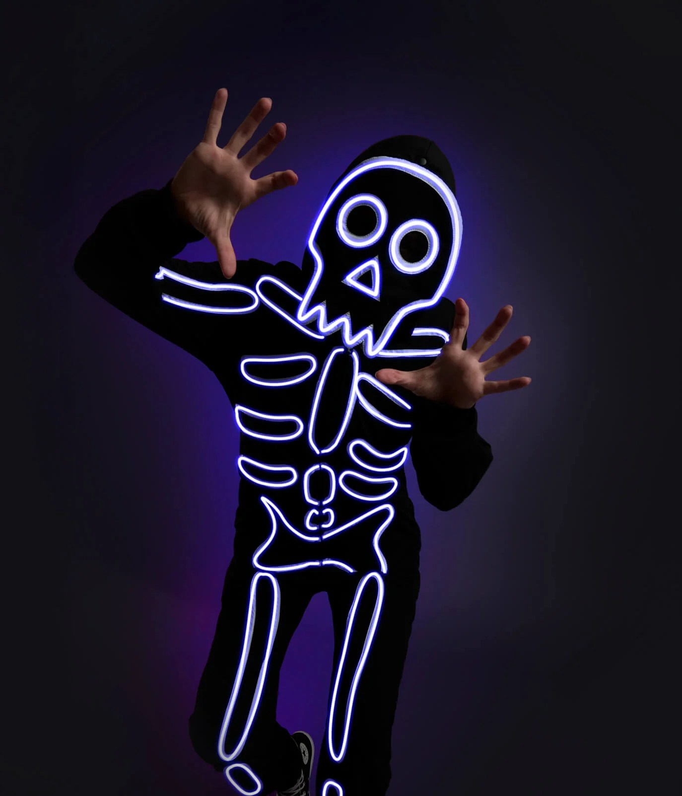 Women's Neon LED Light Up Skeleton Costume - Image 7