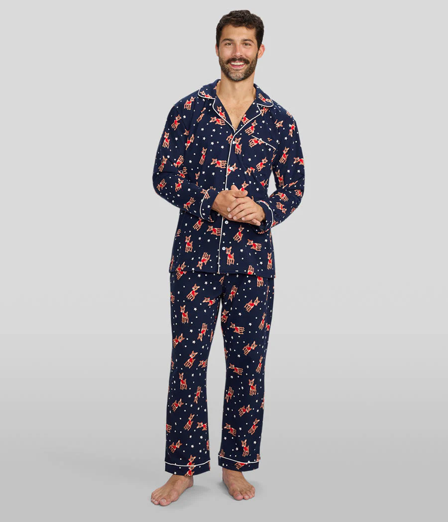 Matching Rudolph Lapel Couples Pajamas - Image 2
