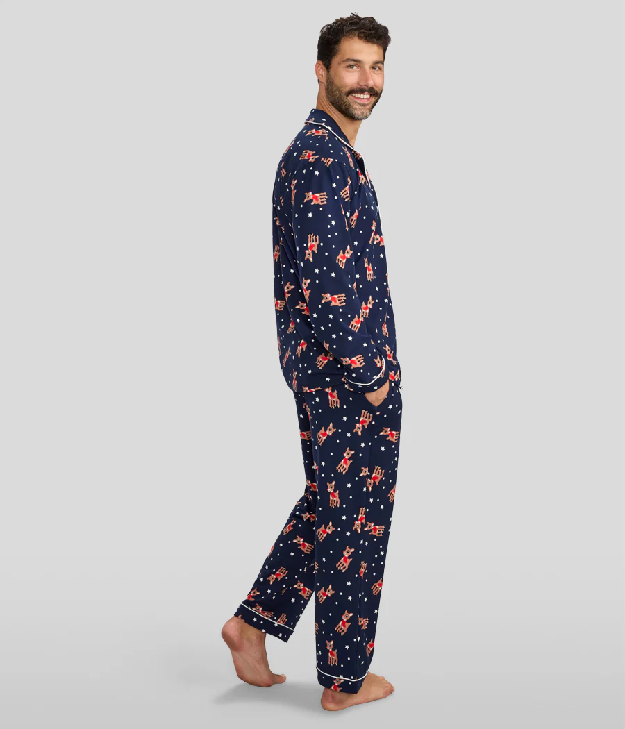 Matching Rudolph Lapel Couples Pajamas - Image 3