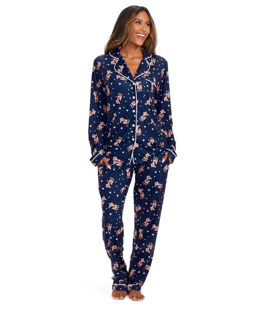 Matching Rudolph Lapel Couples Pajamas - Image 4