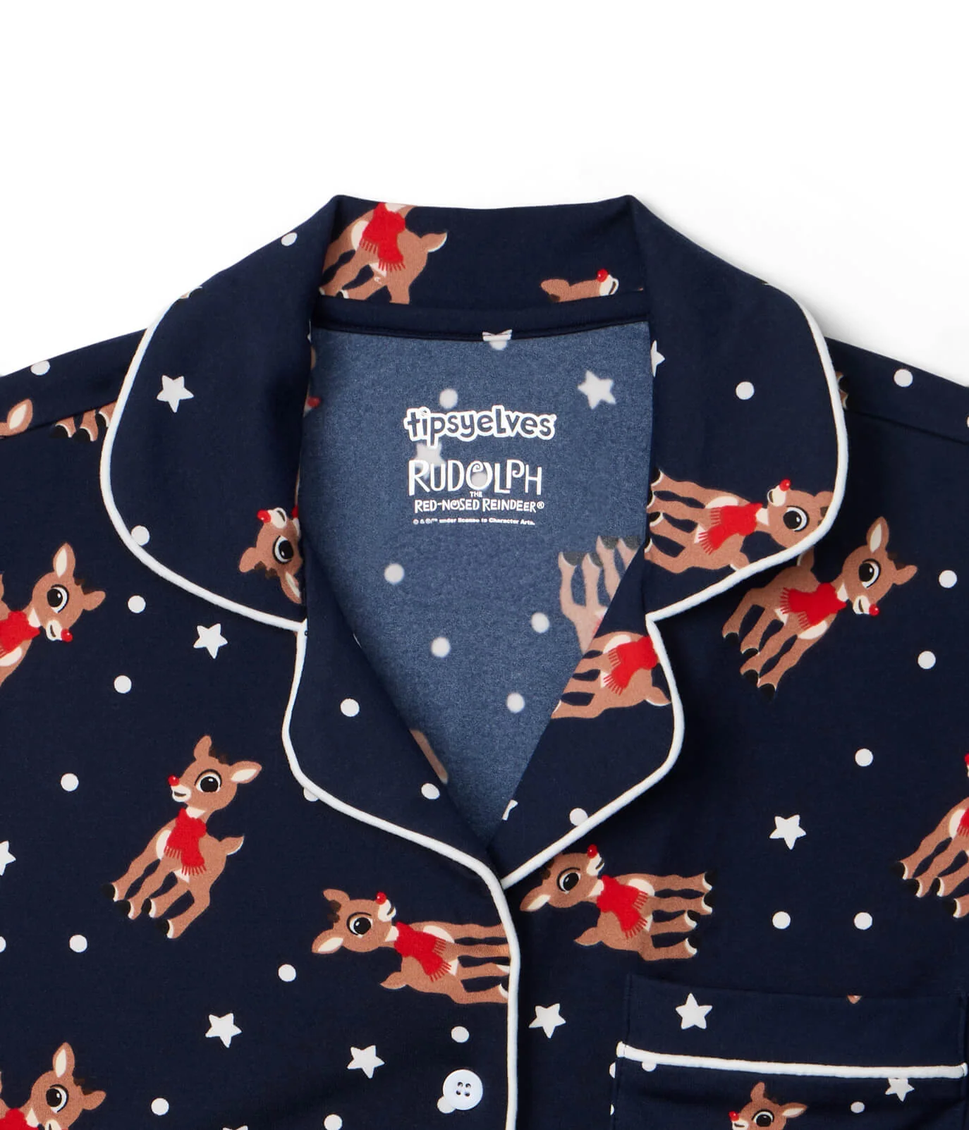Matching Rudolph Lapel Couples Pajamas - Image 6
