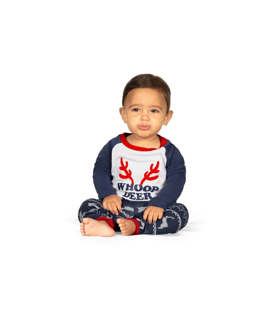Baby Boy's Whoop Deer It Is Crew Neck Pajama Set - Image 2