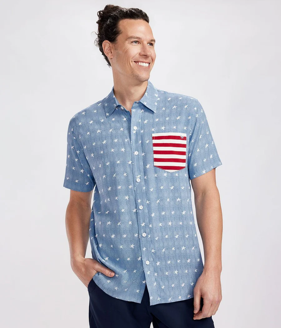 Men's American Pride Button Down Shirt - Image 3