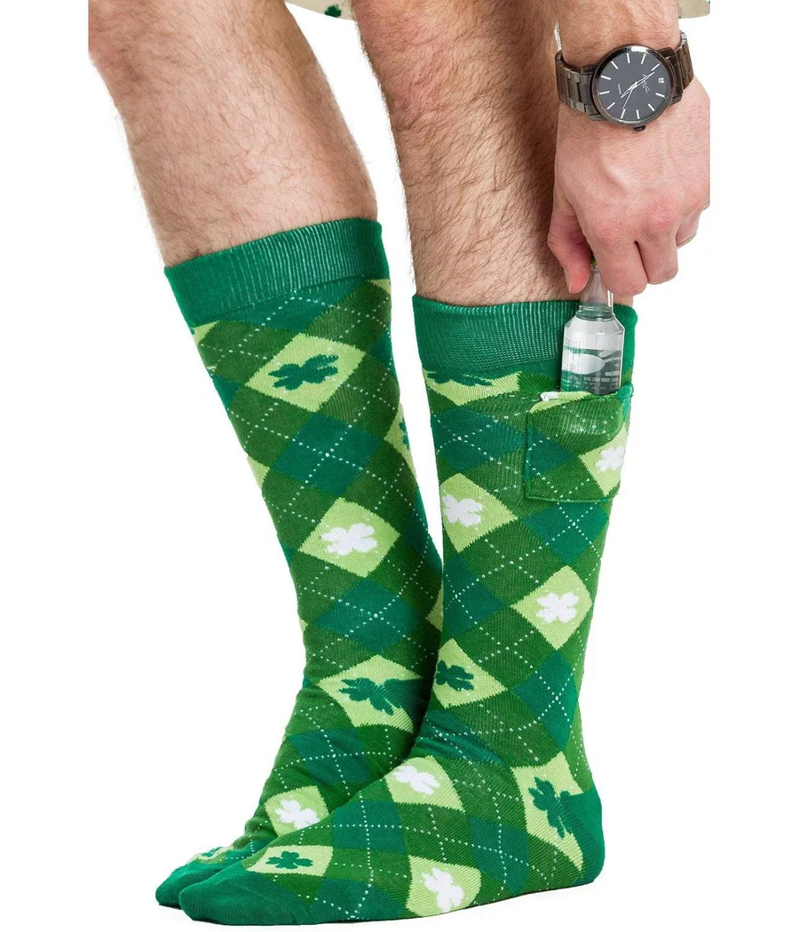 Men's Argyle Clover Socks with Pockets (Fits Sizes 8-11M) - Image 2