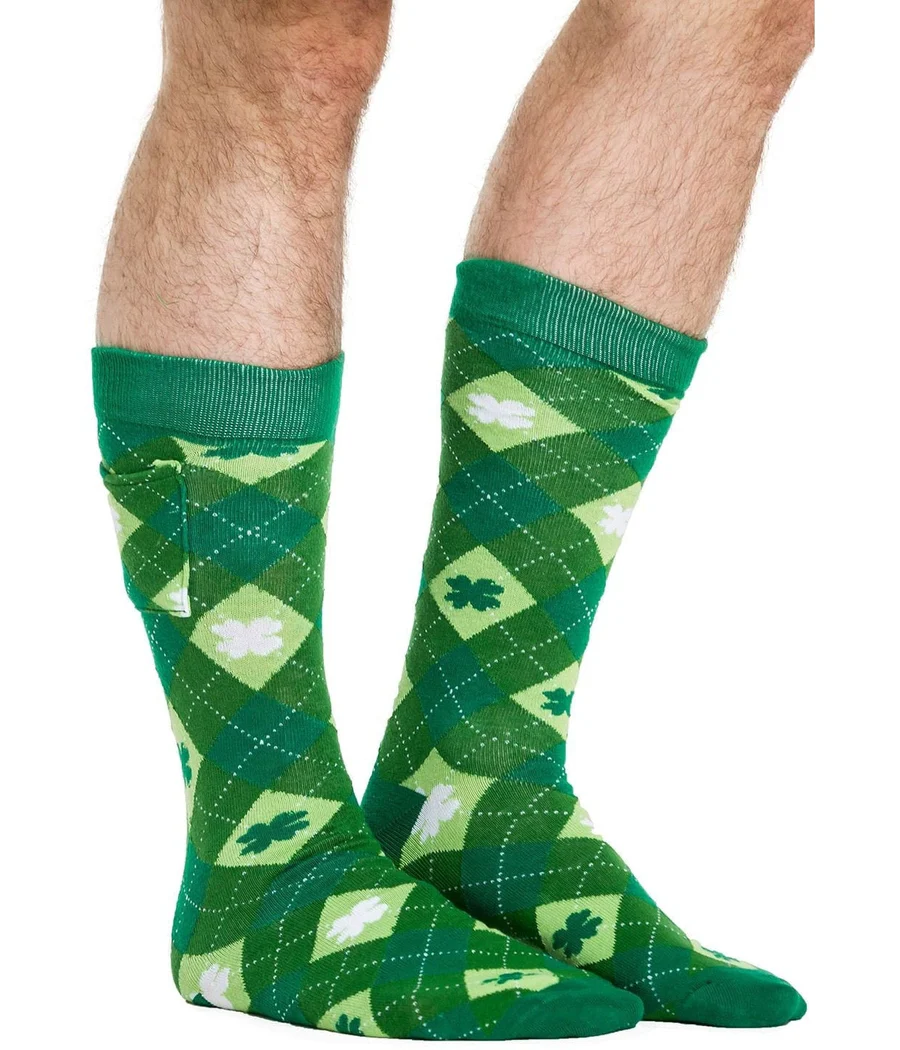 Men's Argyle Clover Socks with Pockets (Fits Sizes 8-11M) - Image 3