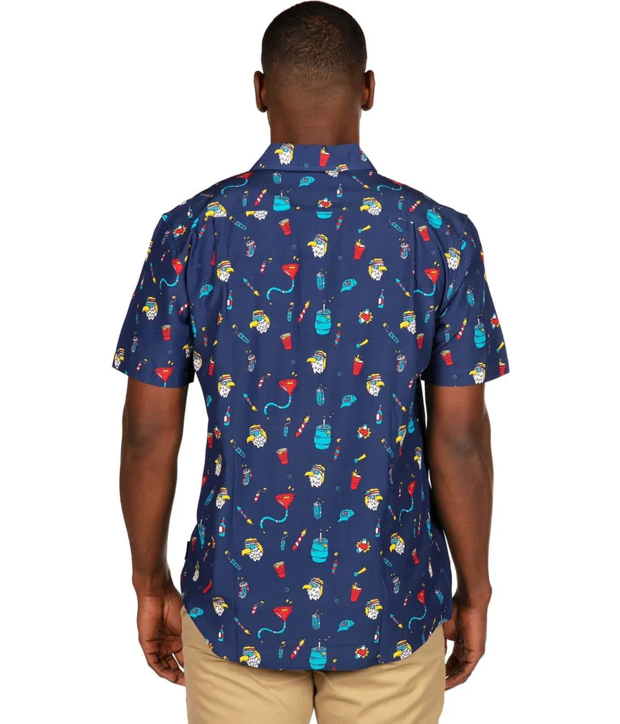Men's Epic Eagle Keg Party Button Down Shirt - Image 3