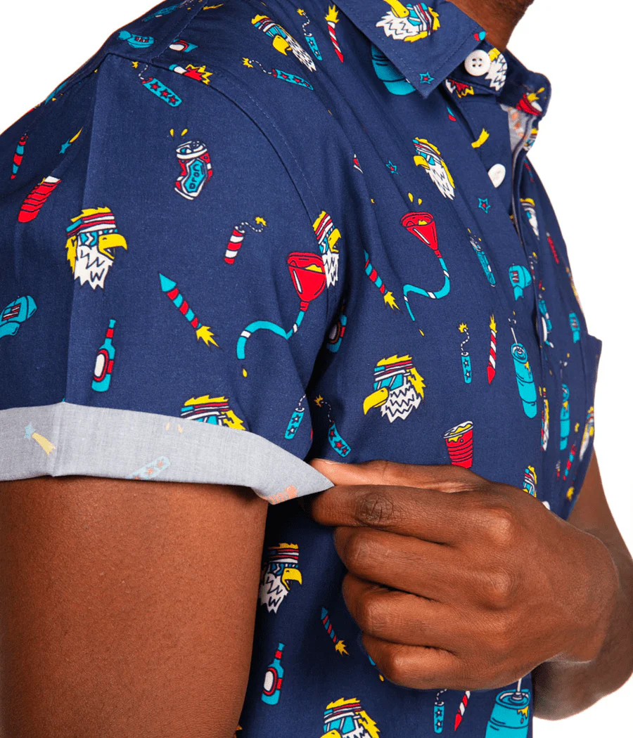 Men's Epic Eagle Keg Party Button Down Shirt - Image 5