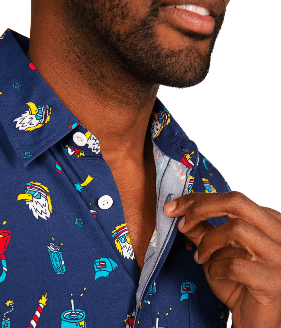 Men's Epic Eagle Keg Party Button Down Shirt - Image 6