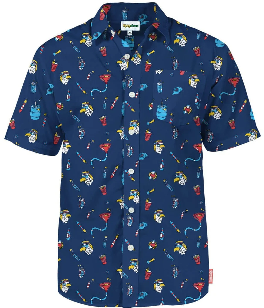 Men's Epic Eagle Keg Party Button Down Shirt - Image 7