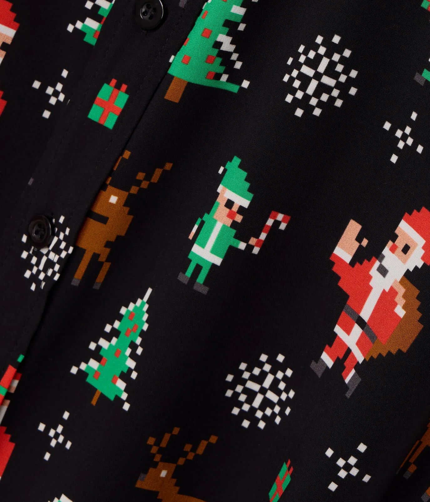 Men's 8-Bit Santa Button Down Shirt - Image 5