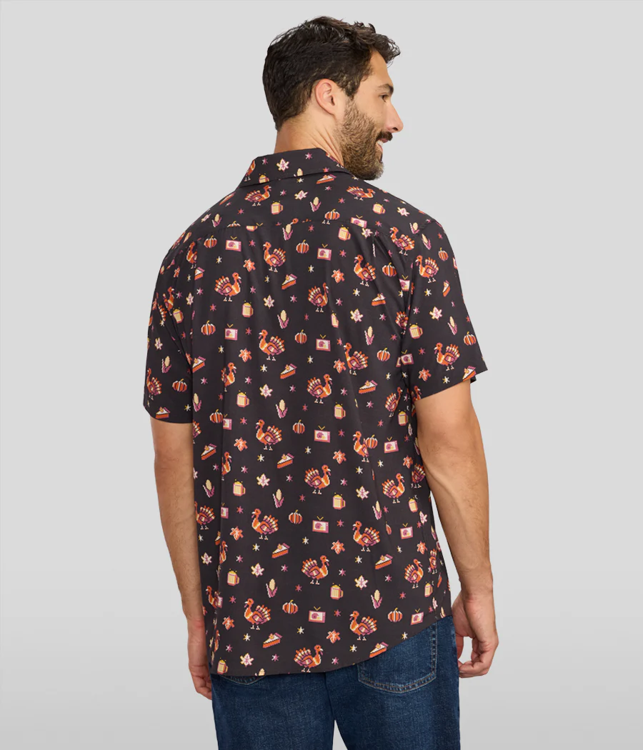 Men's 8-Bit Turkey Button Down Shirt - Image 3