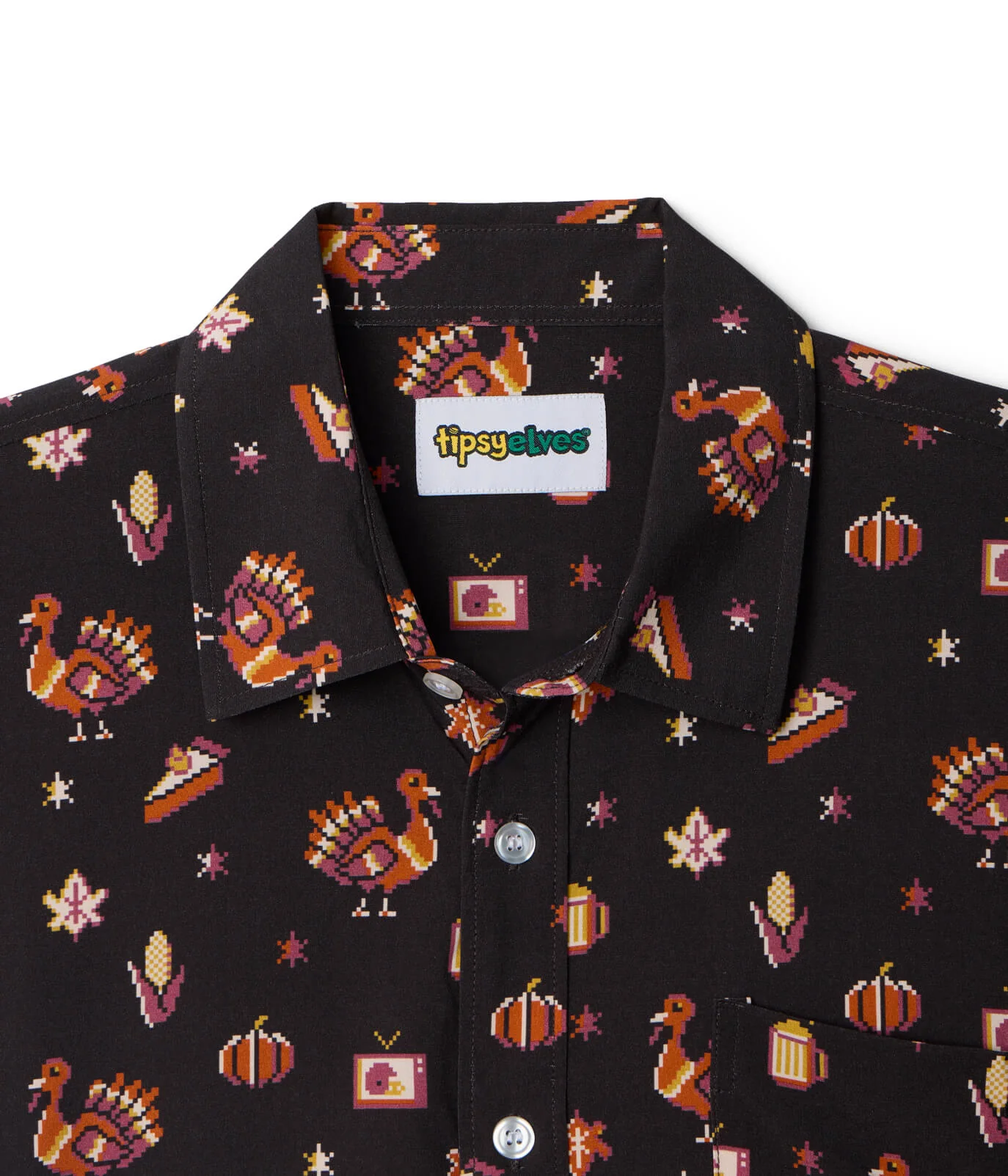Men's 8-Bit Turkey Button Down Shirt - Image 4