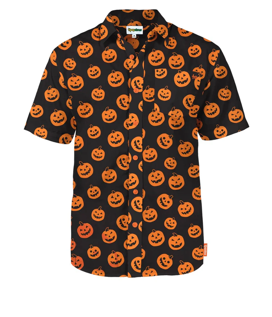 Men's Pumpkin Button Down Shirt - Image 3