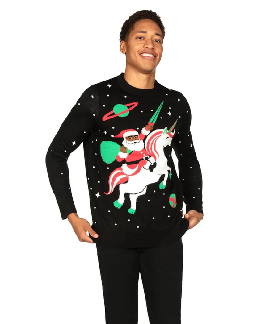 Men's Santa Unicorn Ugly Christmas Sweater - Image 3