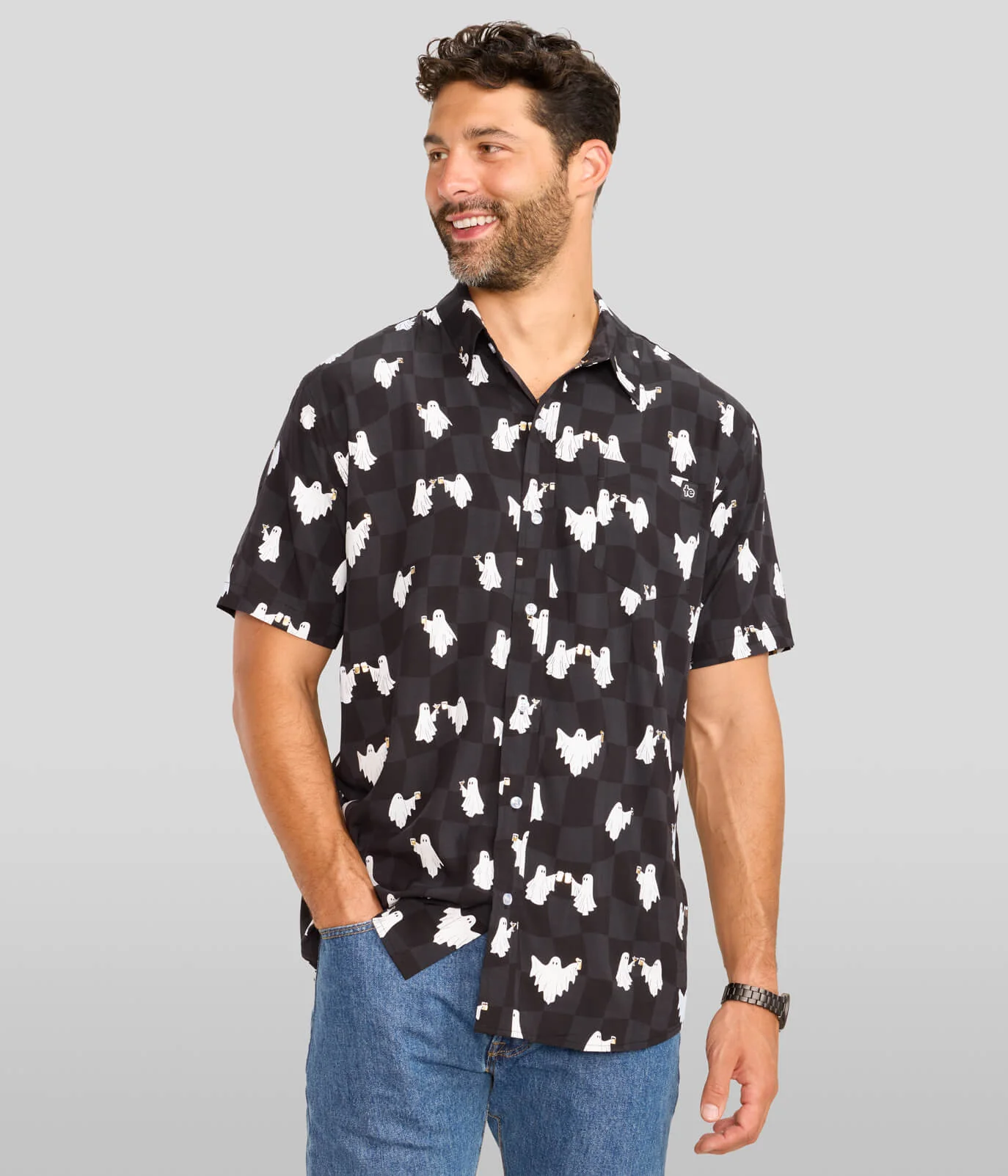 Men's BOOze Ghost Button Down Shirt - Image 2