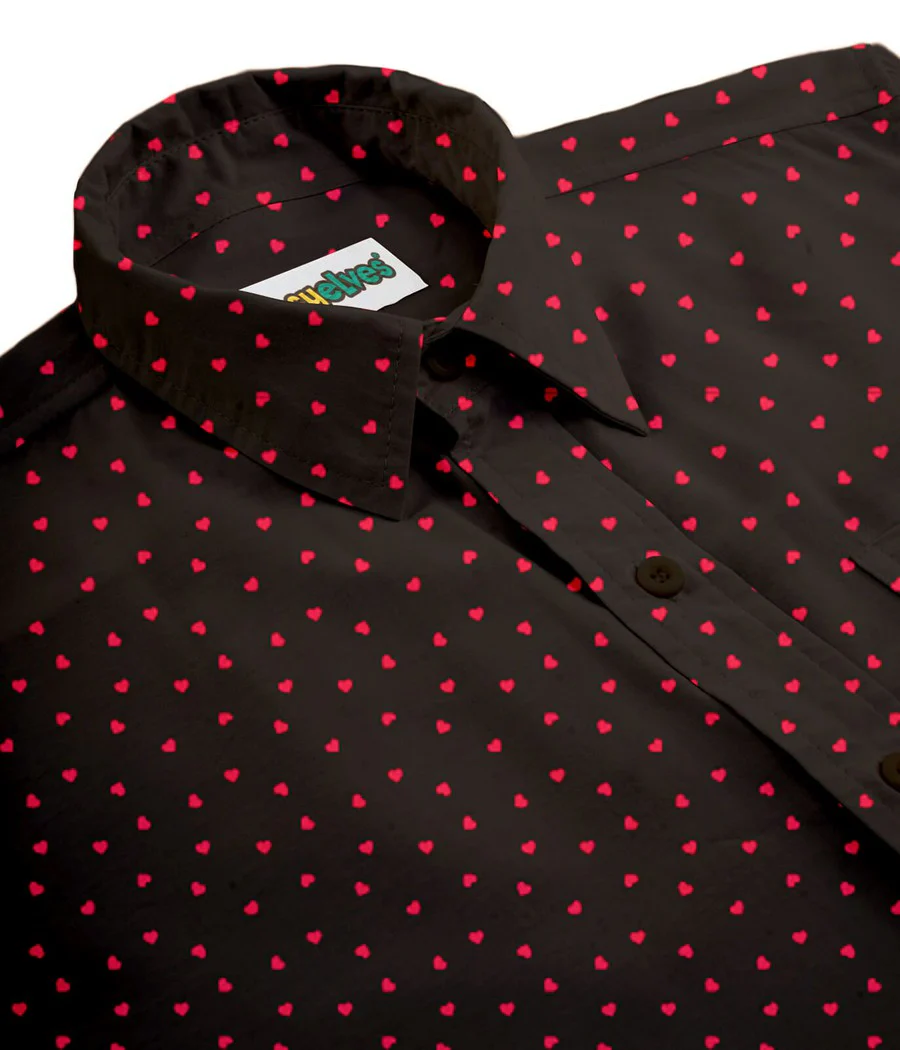 Men's Confetti Heart Button Down Shirt - Image 4