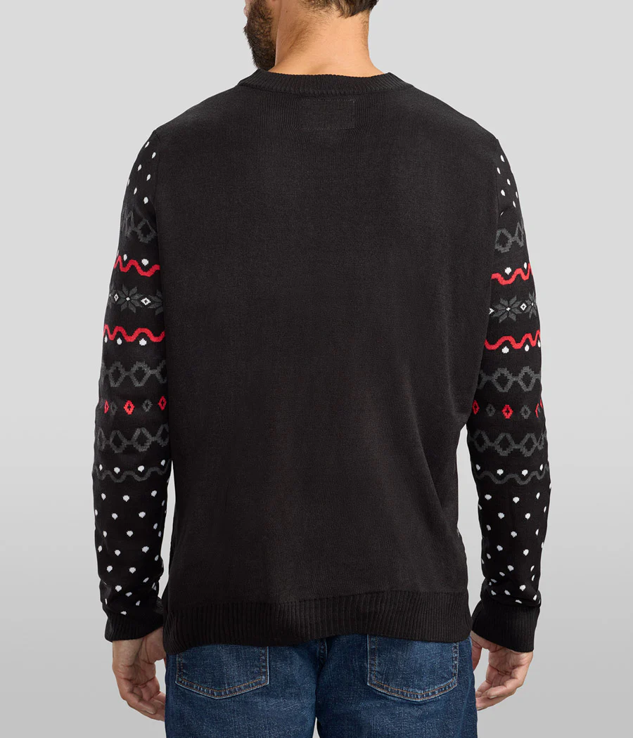 Men's Dark Fair Isle Rudolph Ugly Christmas Sweater - Image 2