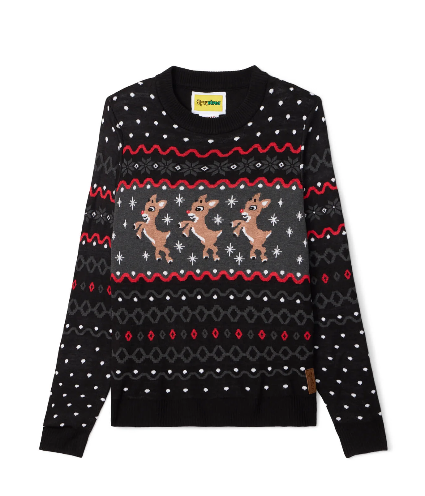 Men's Dark Fair Isle Rudolph Ugly Christmas Sweater - Image 5