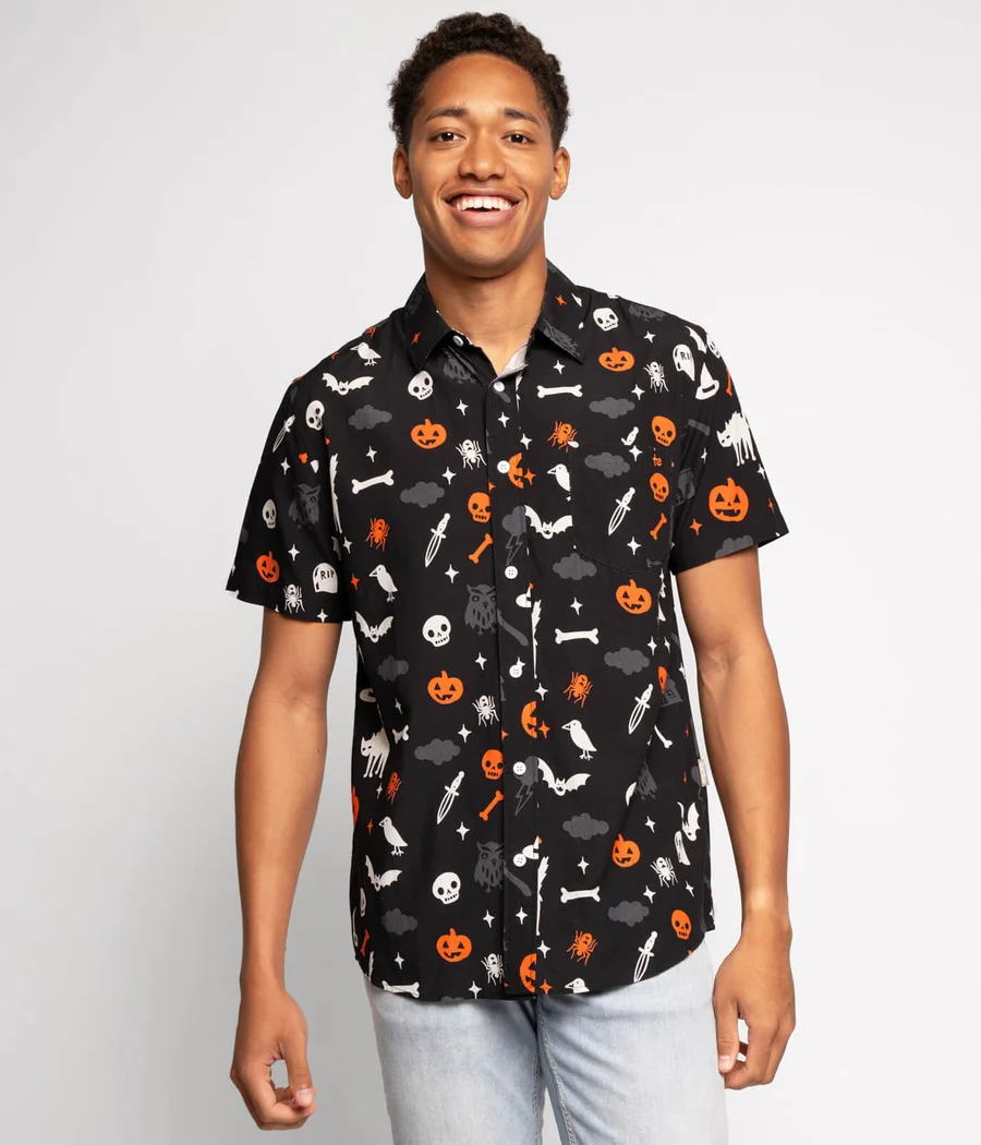 Men's Halloween Night Button Down Shirt - Image 2