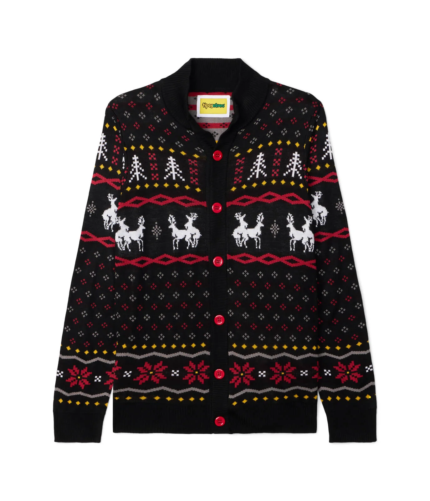 Men's Naughty Reindeer Ugly Christmas Cardigan Sweater - Image 5