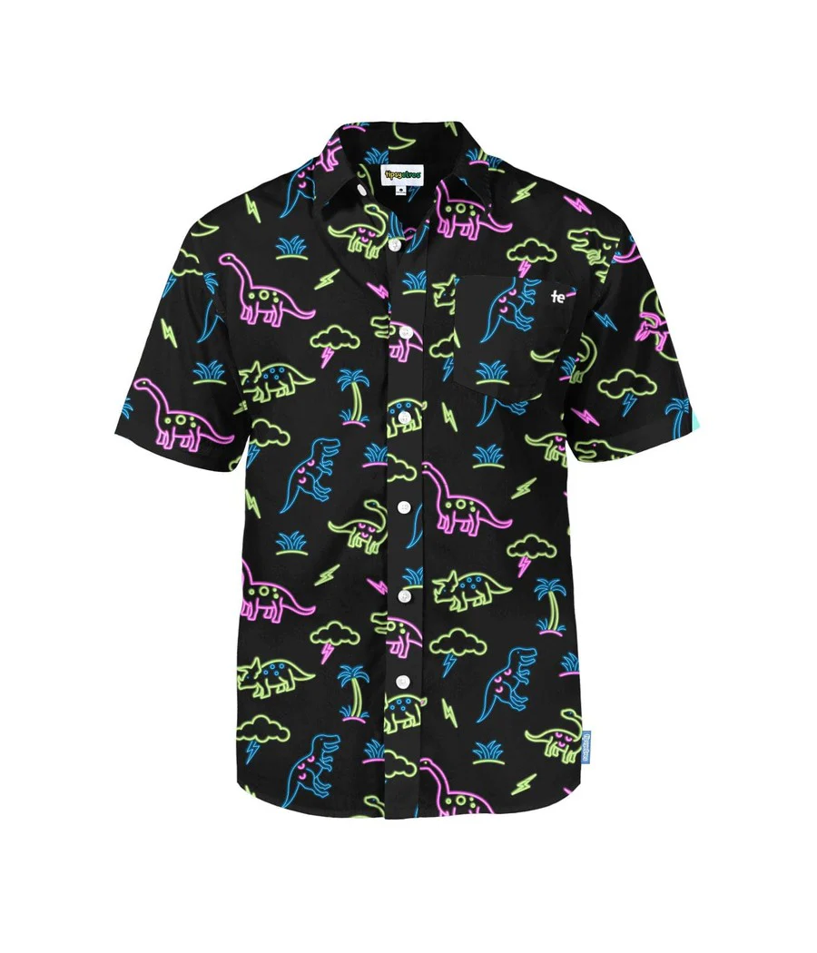 Men's Neon Dinosaur Hawaiian Shirt - Image 5