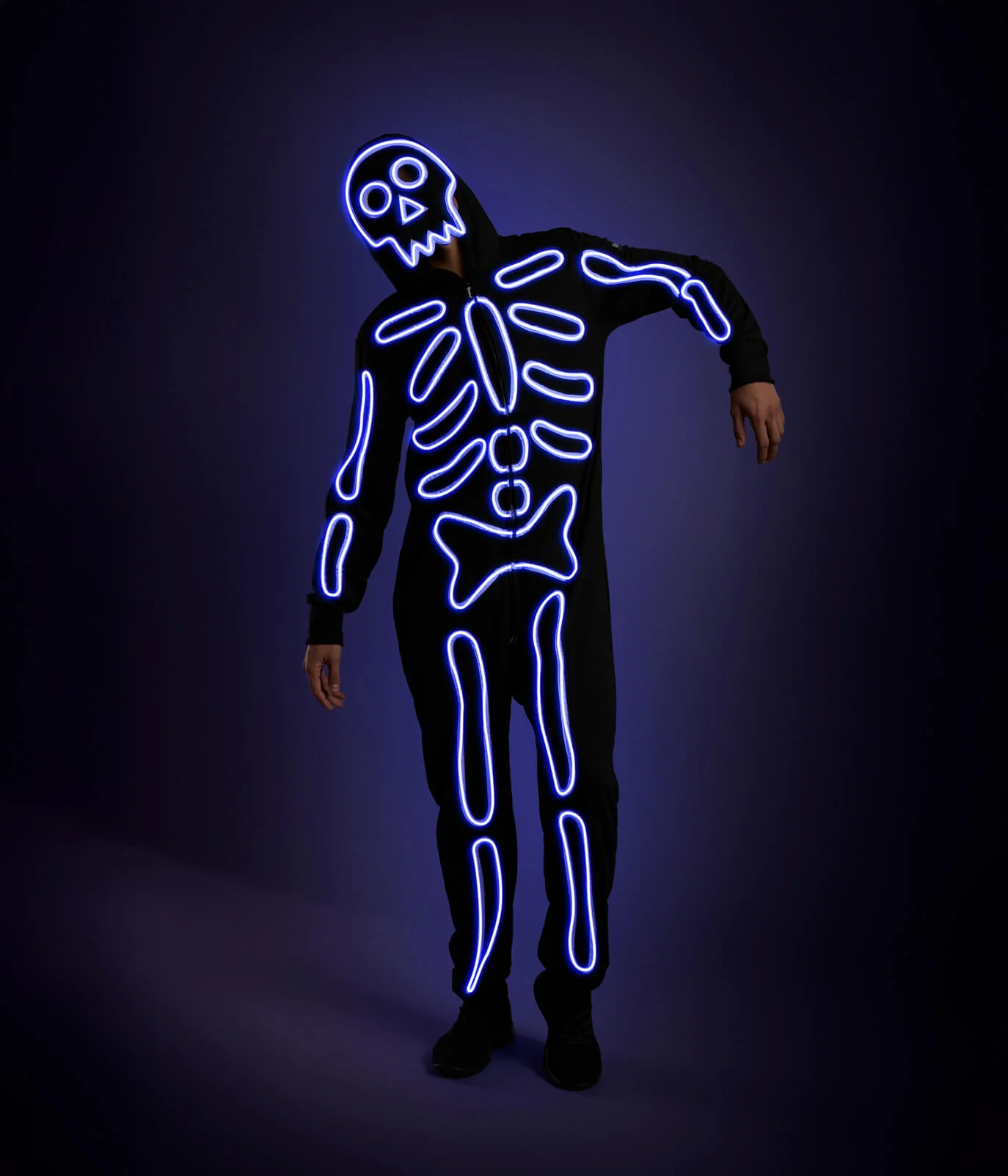 Men's Neon LED Light Up Skeleton Costume - Image 7