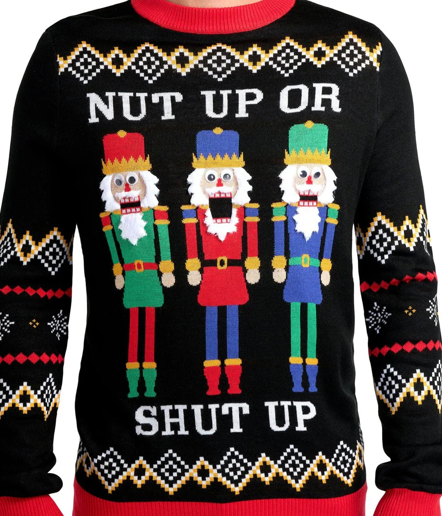Men's Nut Up or Shut Up Ugly Christmas Sweater - Image 3