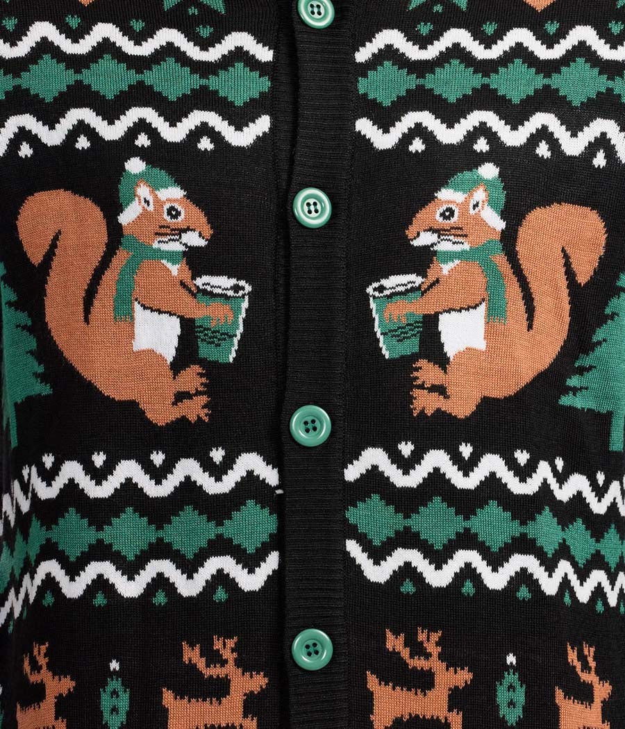 Men's Nutty Noel Ugly Christmas Cardigan Sweater - Image 4