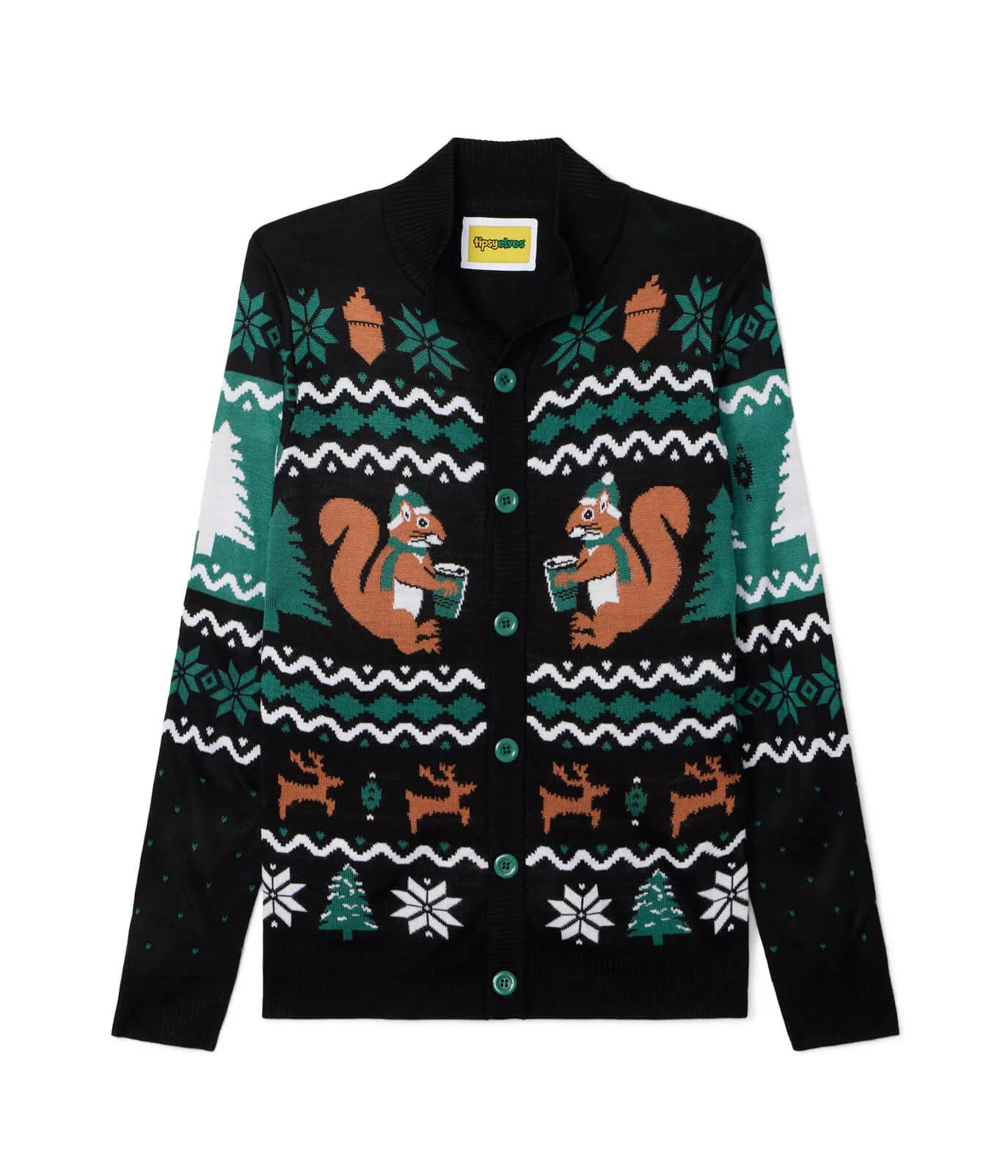 Men's Nutty Noel Ugly Christmas Cardigan Sweater - Image 6