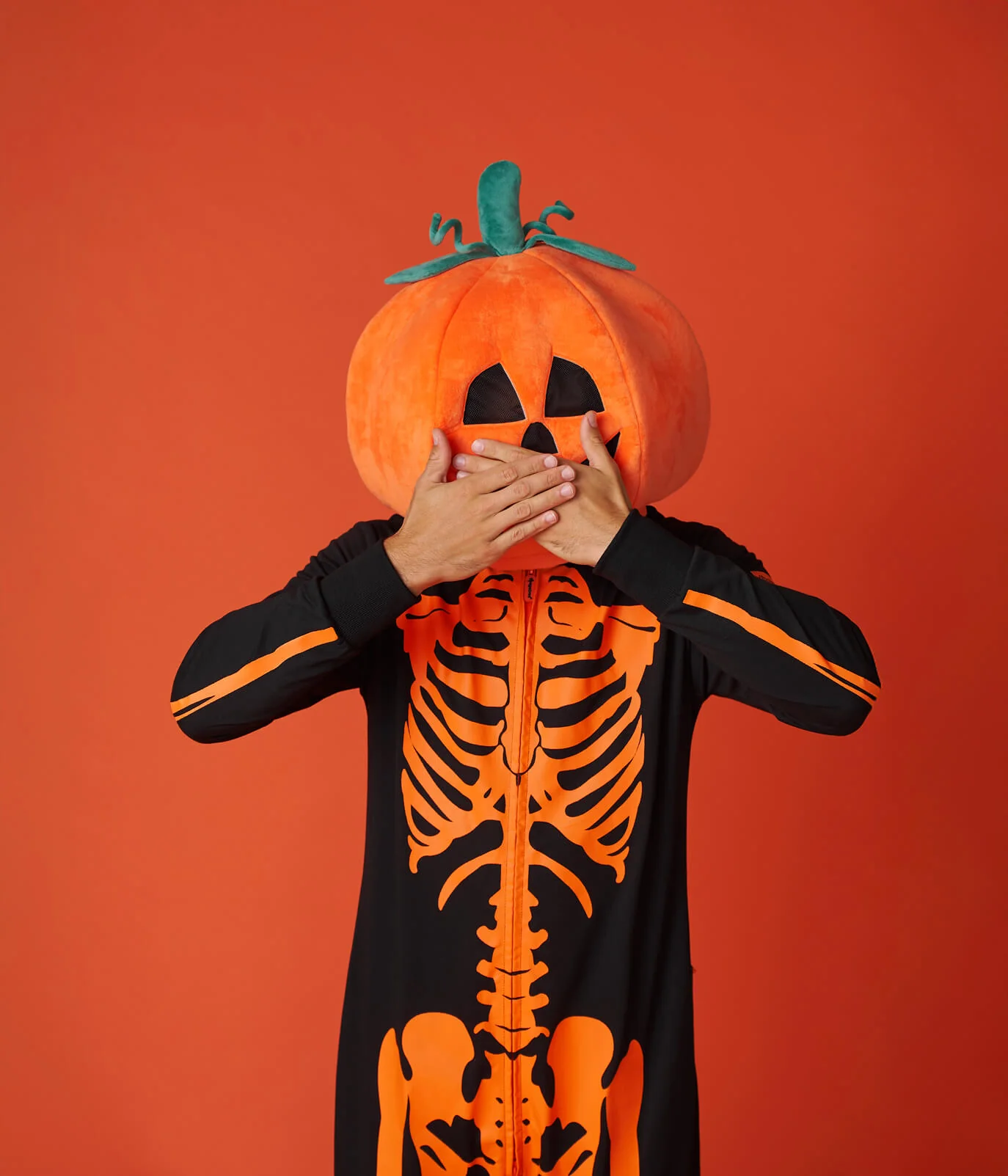 Men's Pumpkin Head Skeleton Costume - Image 12