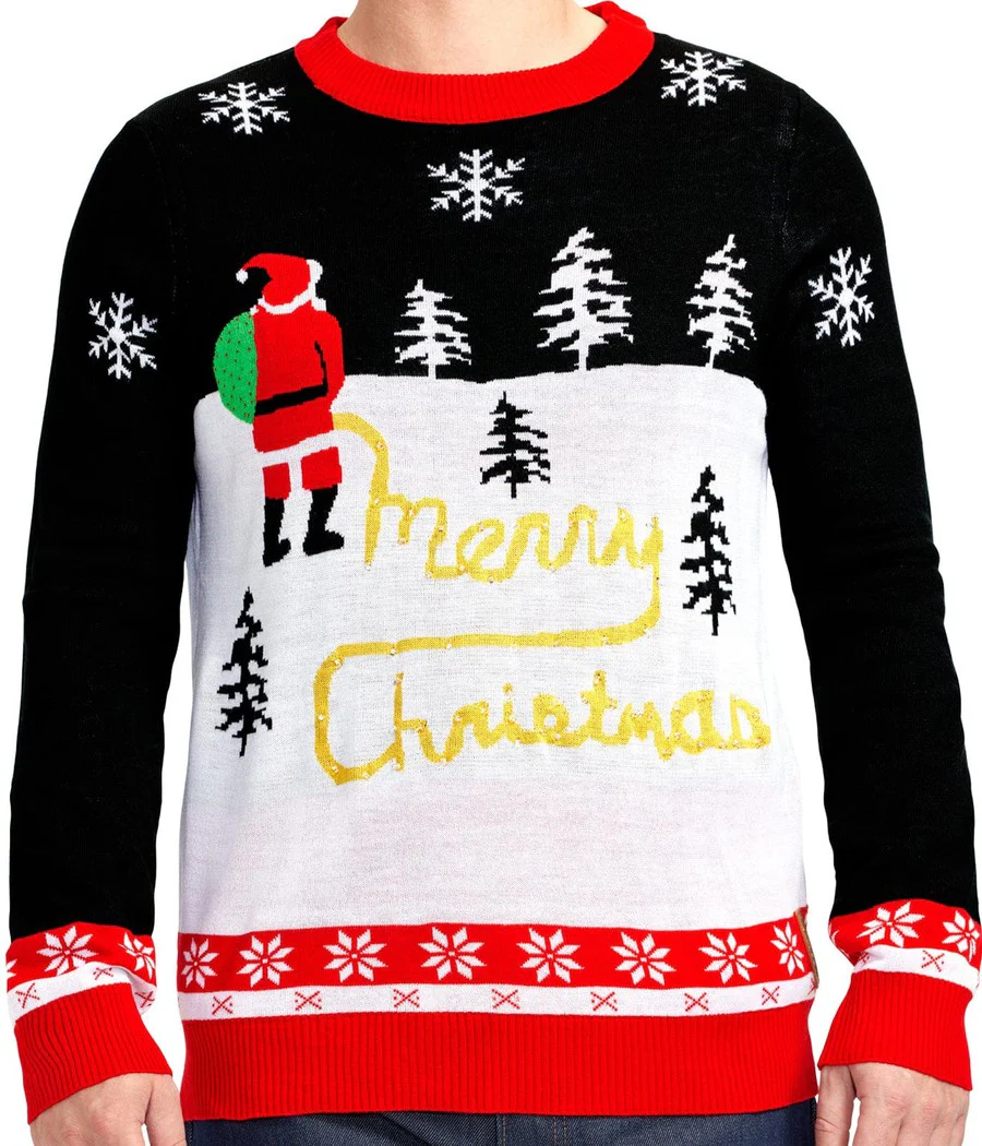 Men's Yellow Snow Light Up Ugly Christmas Sweater - Image 3
