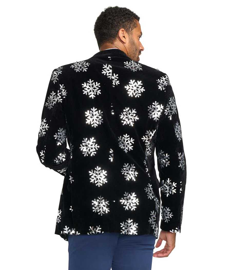 Men's Sequined Snowflake Velvet Blazer - Image 2