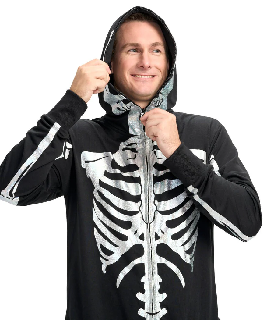 Men's Shimmer Skeleton Costume - Image 4